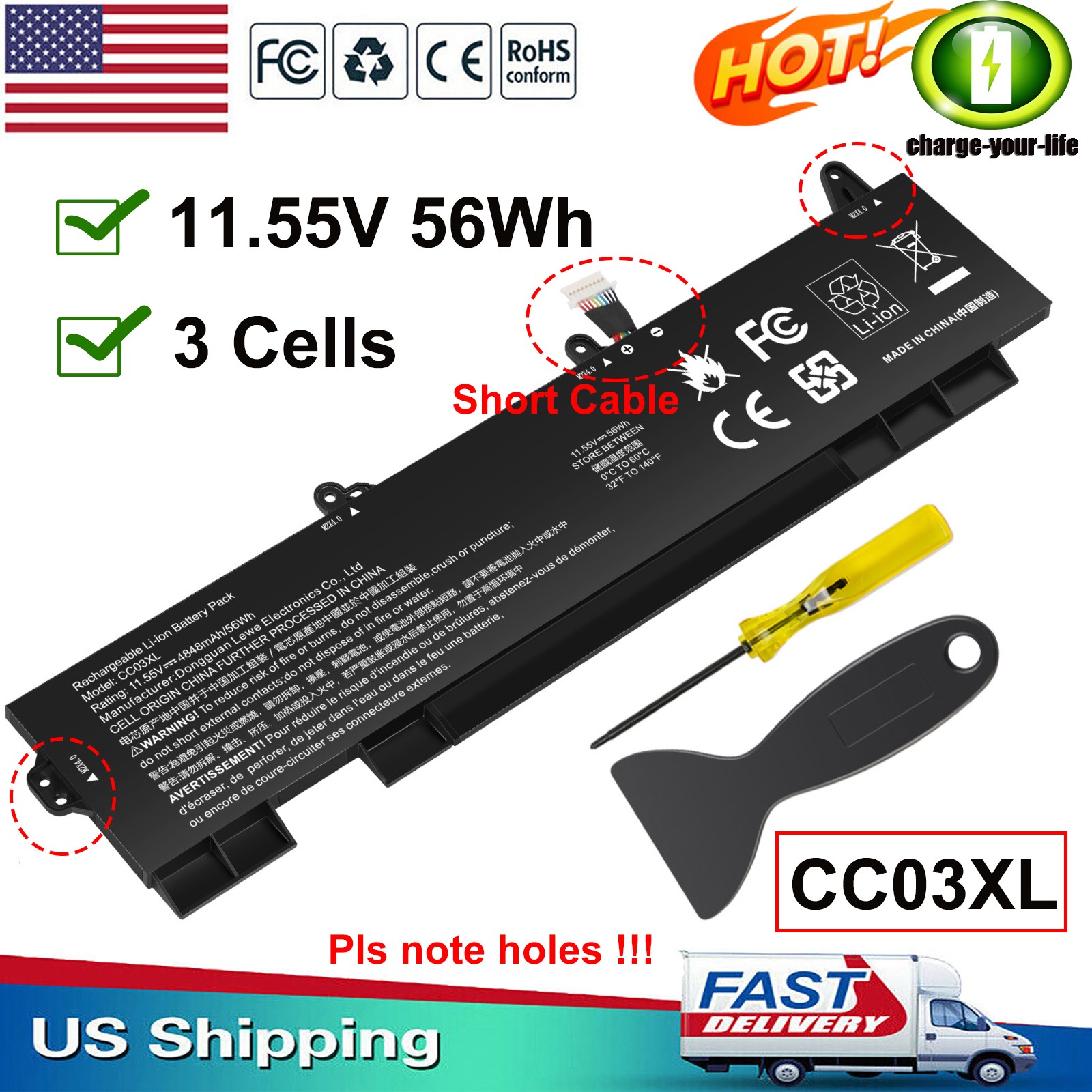 ✅CC03XL L77991-005 Battery For HP ZBook Firefly 15 G7/G8 EliteBook 850 855 G7/G8