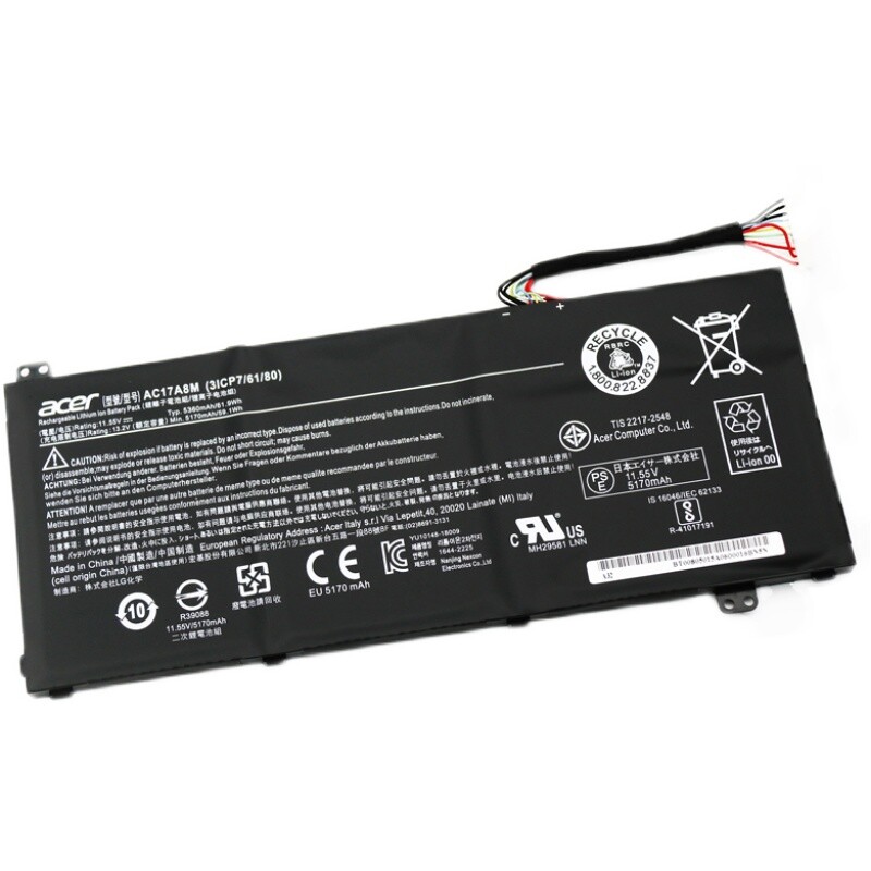 61.9Wh Original Battery AC17A8M 3ICP7/61/80 For ACER Spin 3 SP314-52  SP314-51 