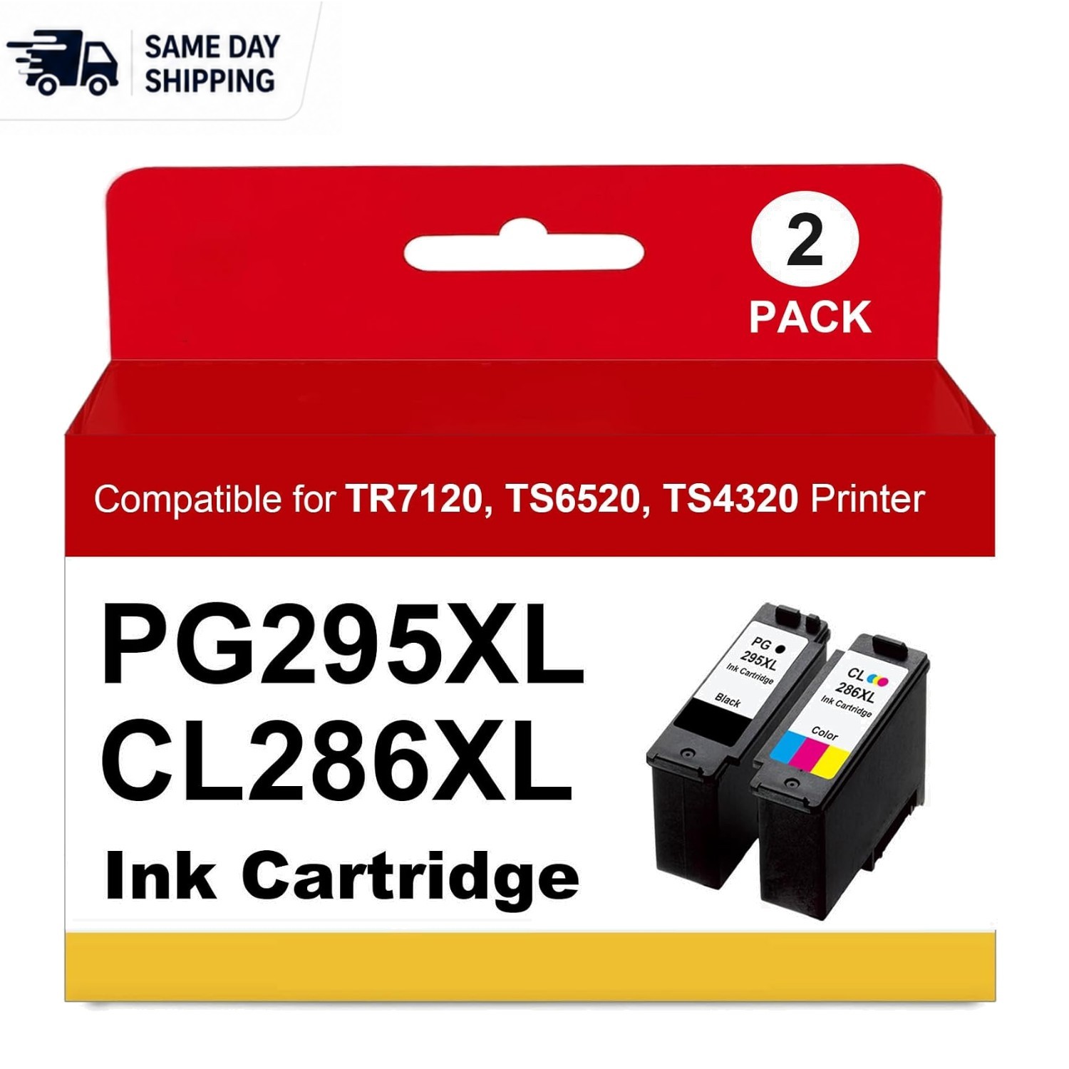 High Yield PG-295XL & CL-286XL Ink Cartridges 2-Pack for Canon Pixma Printers