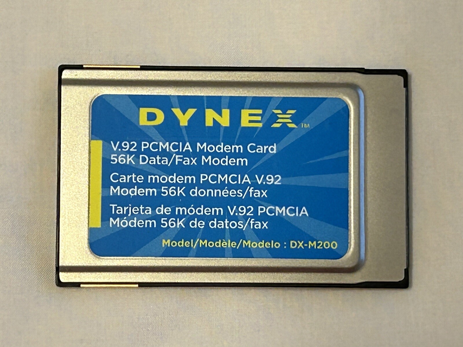 Dynex 56k Data/Fax PCMCIA Modem PC Card V.92 DX-M200 P/N: 2400-1921