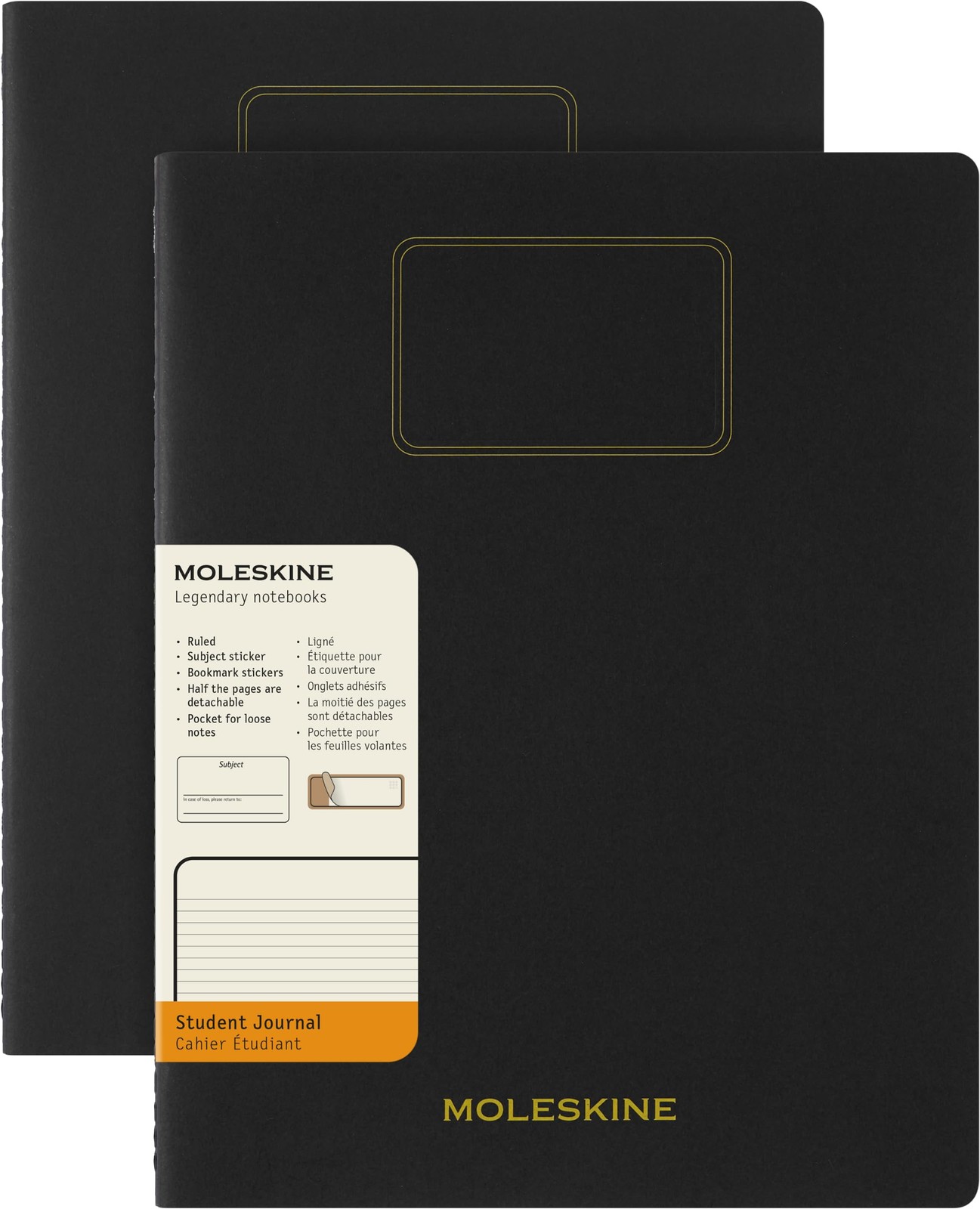 Moleskine Student Cahier Journal XXL Ruled Black Set