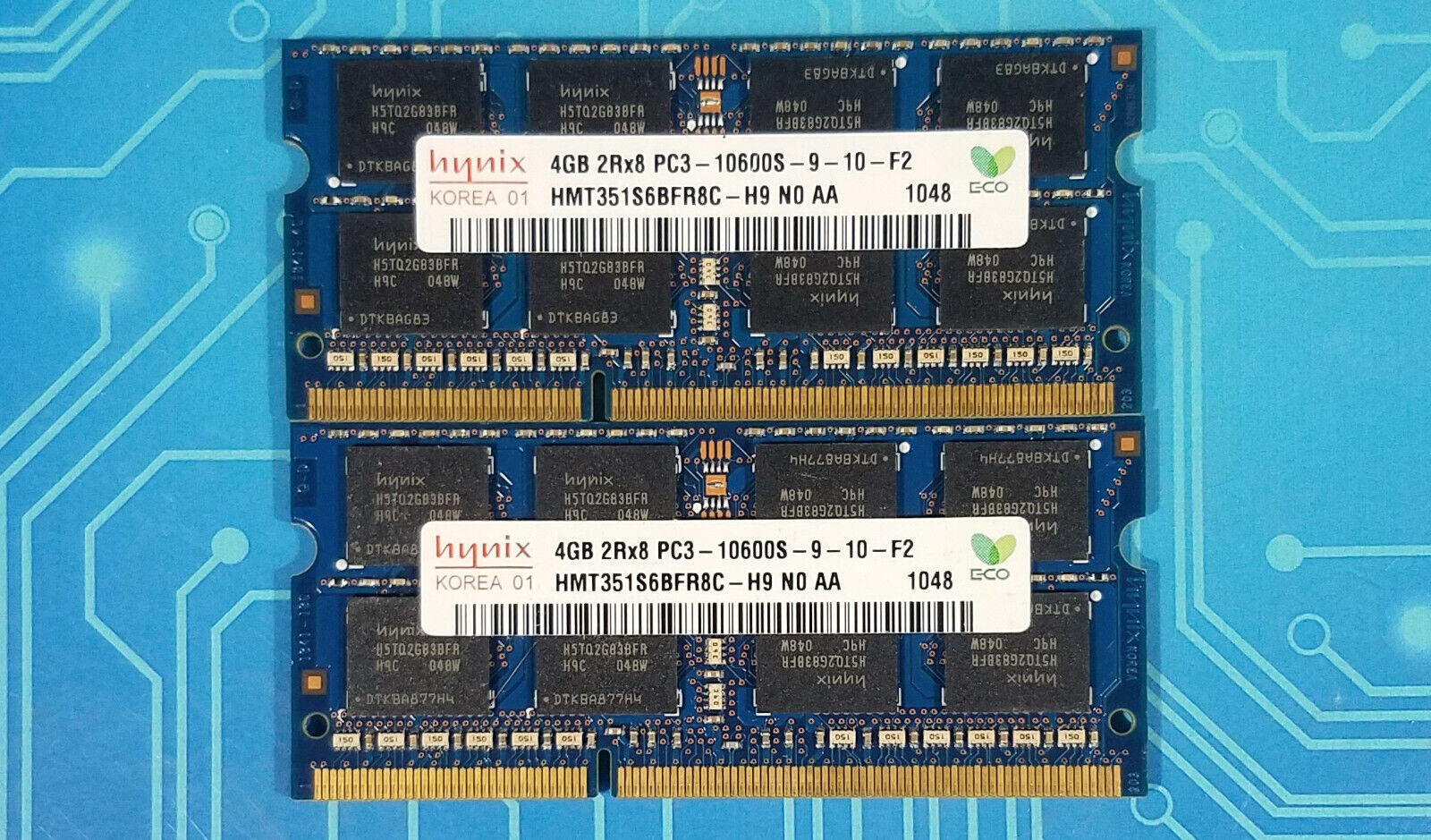 8GB (2x4GB) PC3-10600s DDR3-1333MHz 2Rx8 Non-ECC Hynix HMT351S6BFR8C-H9