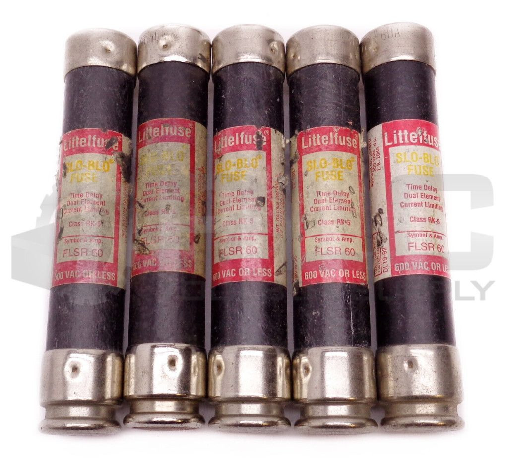 LOT OF 5 LITTELFUSE FLSR 60 SLO-BLO FUSE CLASS RK-5 600VAC