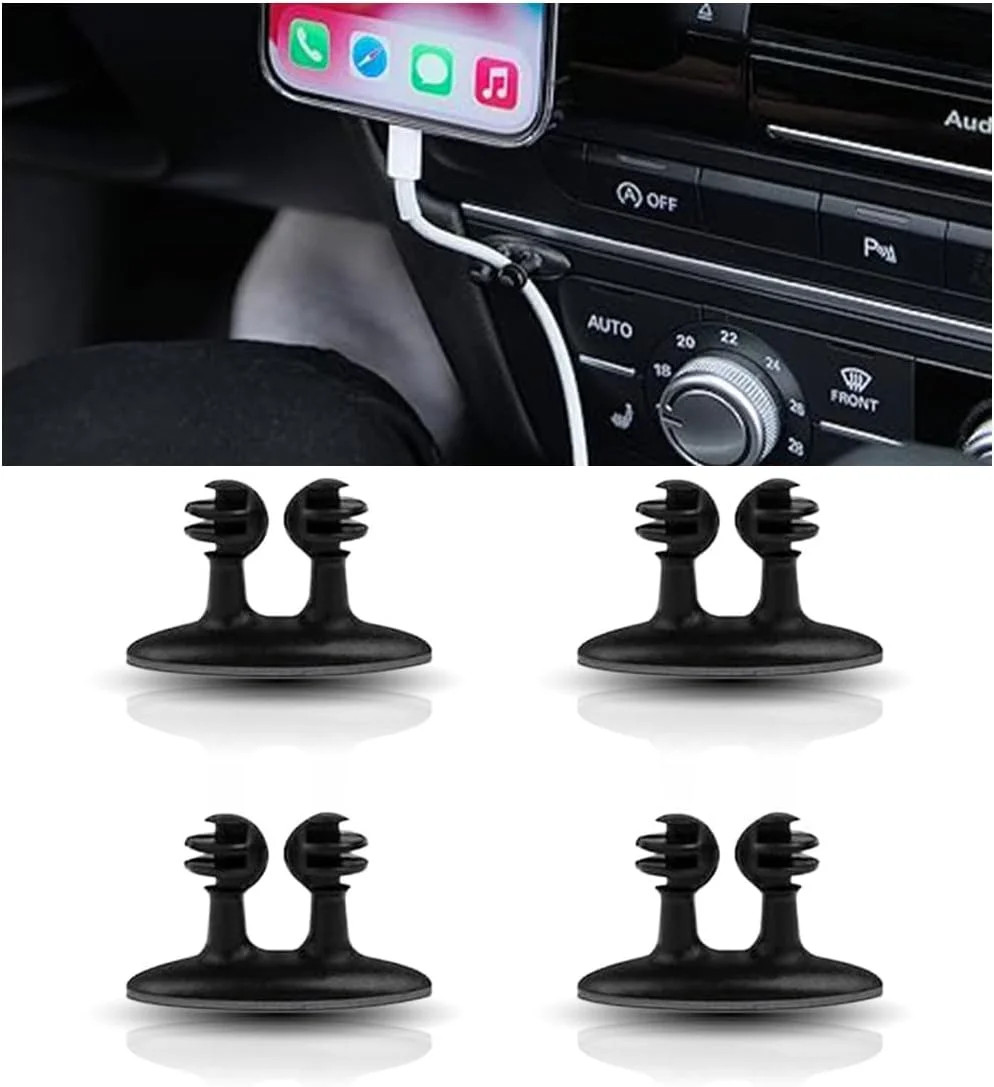 4PCS Car Cable Clips USB Cable Line Clip Holder for Car, Durable Strong Adhesive