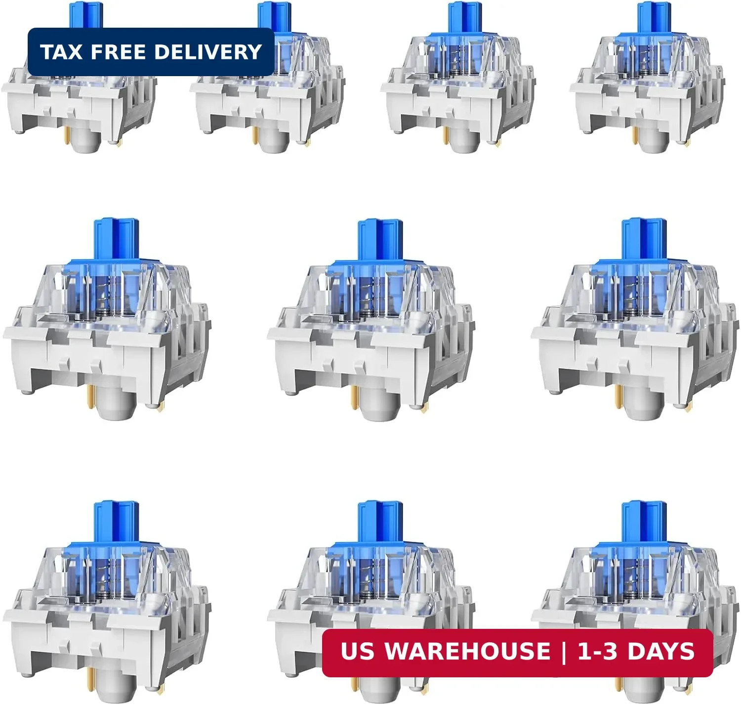 ZhouWang 36PCS Blue Click Switch,Clicker for 3D Prints 、Gaming Keyboards. | Pre-