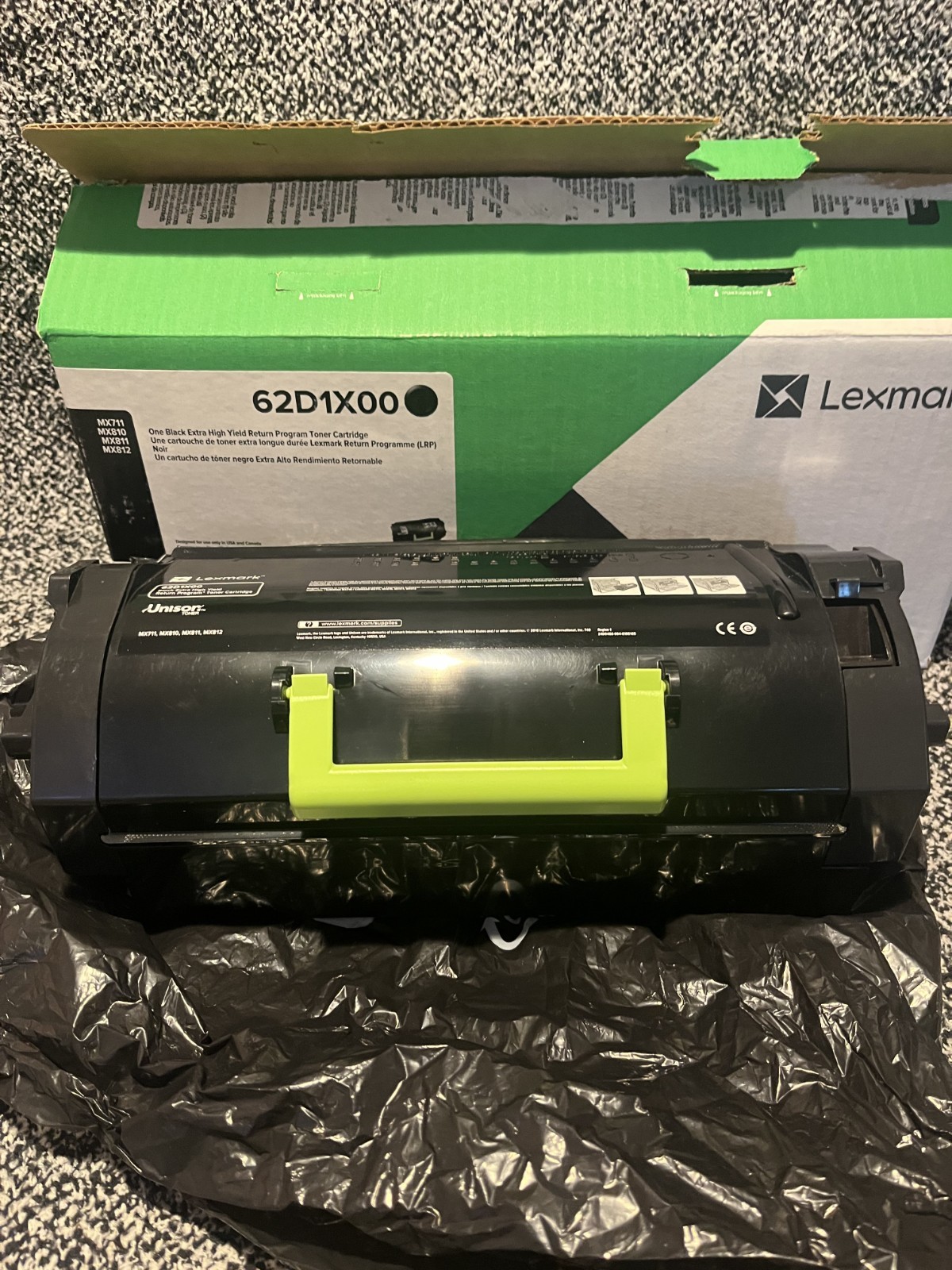 Genuine Lexmark 62D1X00 Extra High Yield Black Toner Cartridge -Open Box