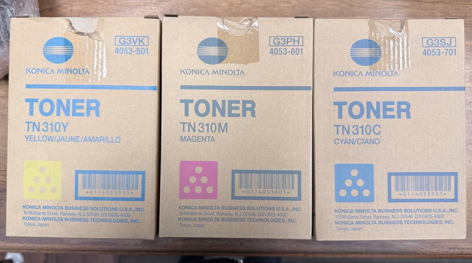 OEM Konica Minolta TN310 Toner Cartridges Cyan Magenta Yellow Set of 3 NIB 