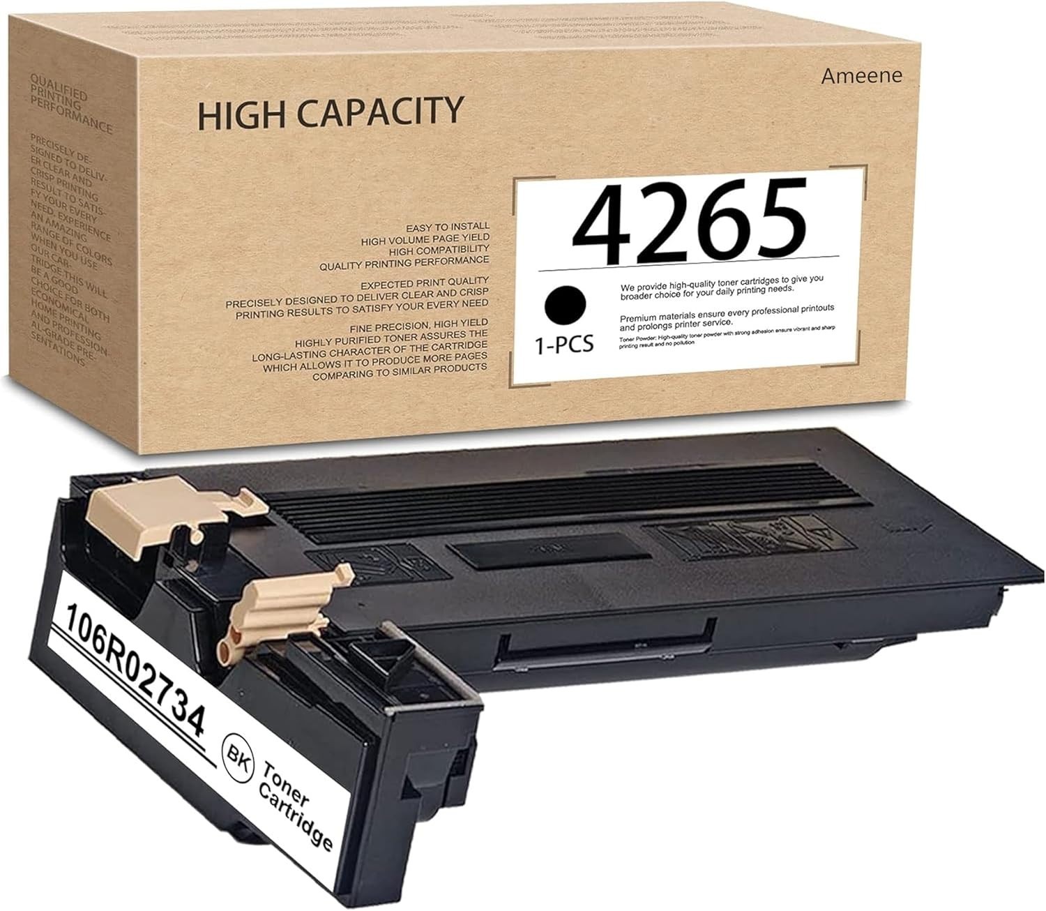 106R02734 Black High Yield Toner Cartridge 1 Pack (25,500 Pages) For 4265 4200