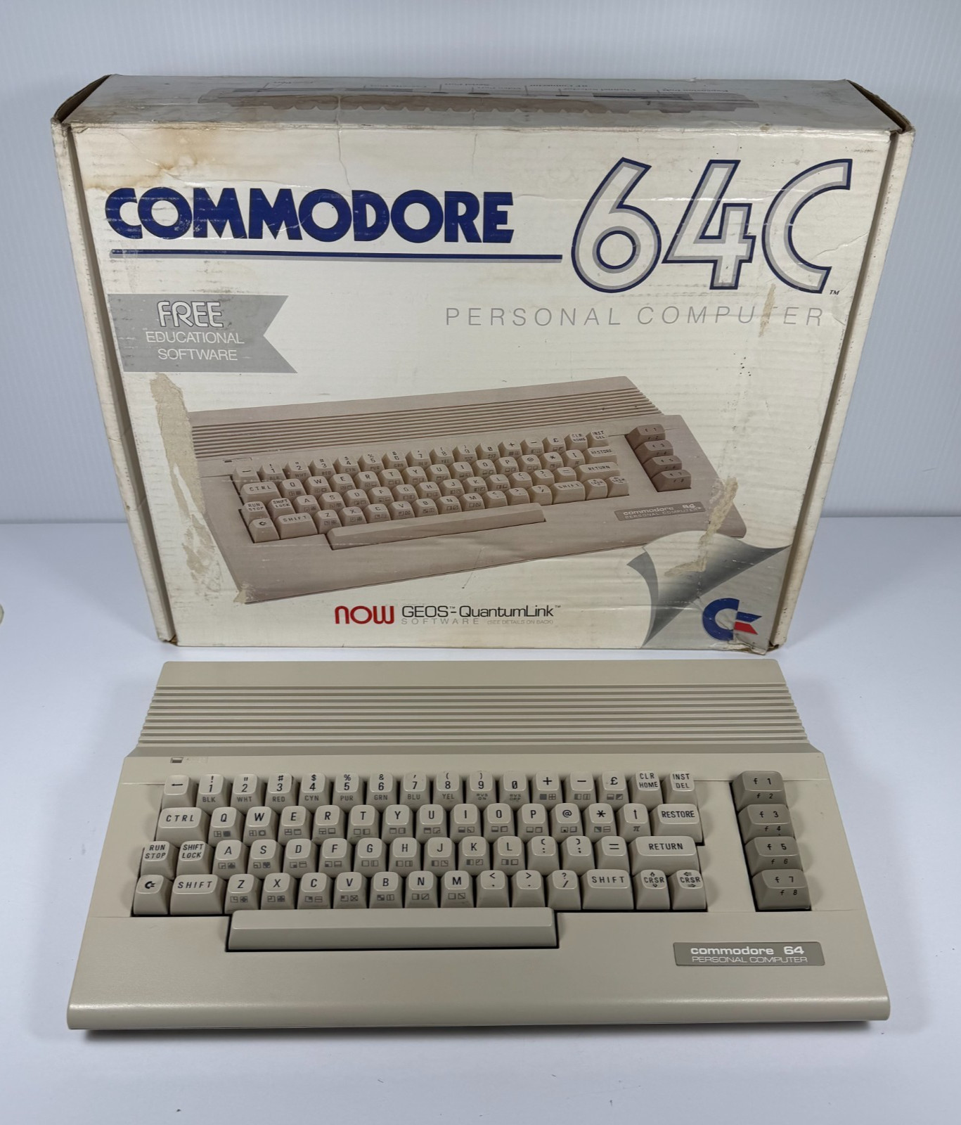 Commodore 64C Personal Computer With Original Box / Works, Displays No Cables