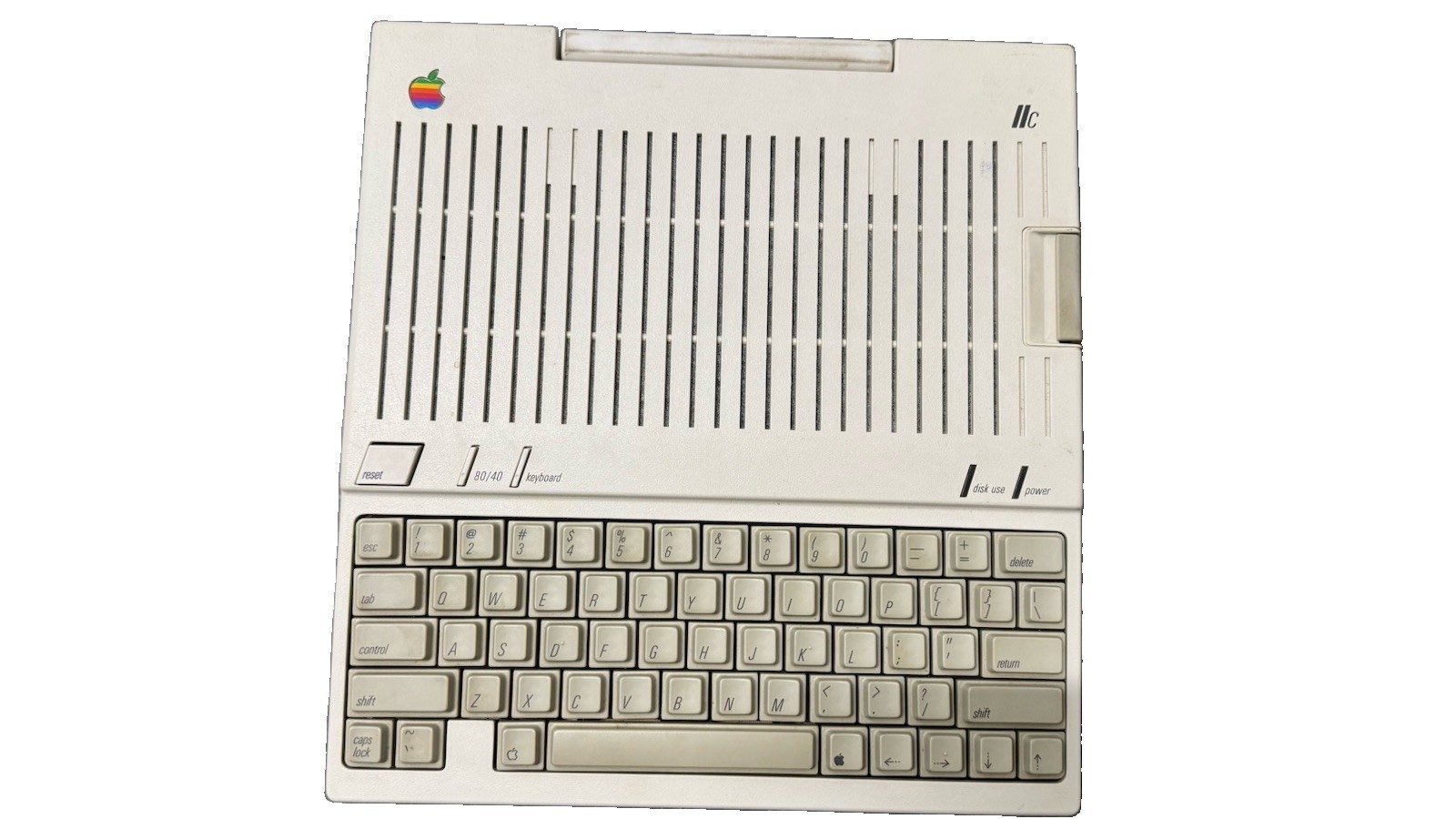 Apple IIc Vintage Computer A2S4000 w/ Power Supply - Tested Working Excellent.