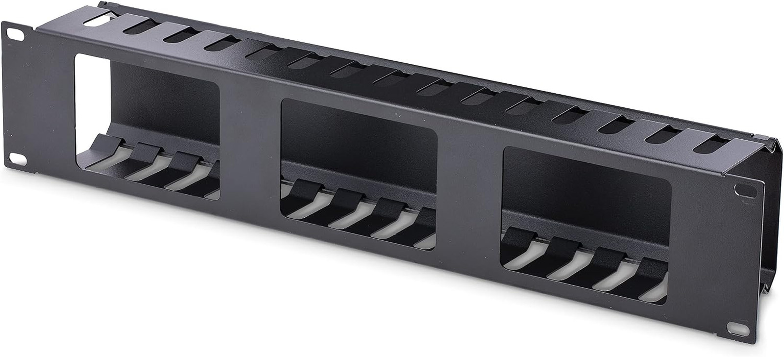Startech Horizontal 2U Rack Finger Duct with Cover, 19In Steel Wire Duct