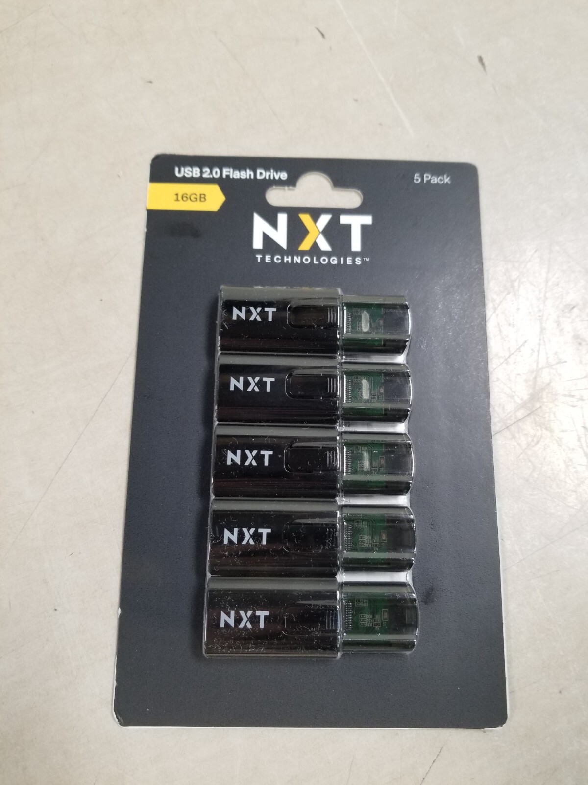 NXT Technologies 16GB USB 2.0 Type-A Flash Drive Black 5/Pack (NX61134)