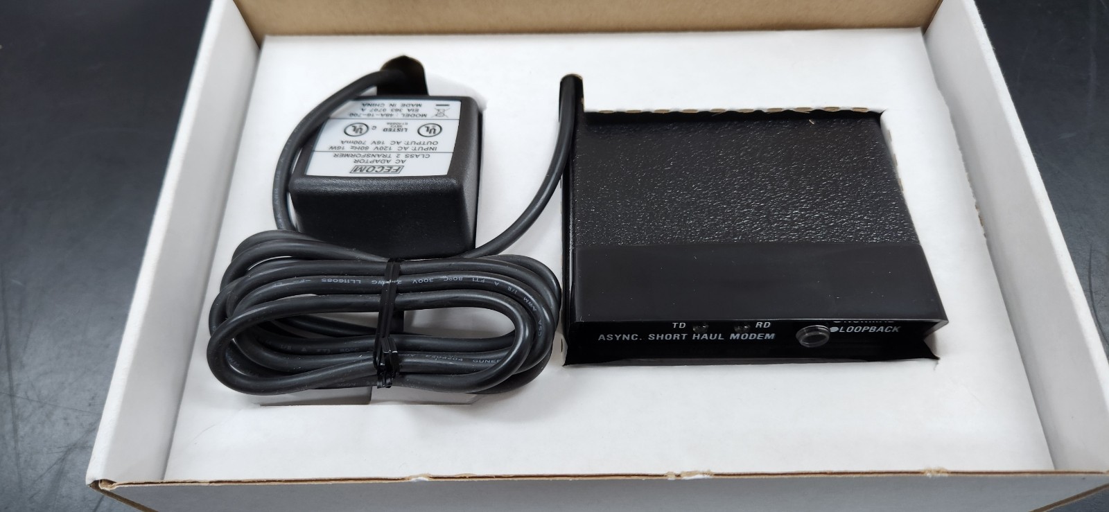 Black Box ME800A-R3 Modem Open Box | Sealed EVMBMC-0006 & FA521A-R2 Cables Boxed