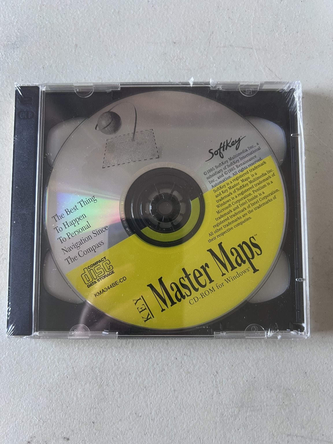 SoftKey Master Maps CD-ROM Software for Windows 95 3.1 Vintage Sealed