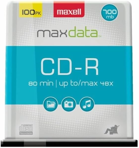 Premium Recordable CDs 700MB 80 Min CD-R Blank Media 100 Pack Recording Playback