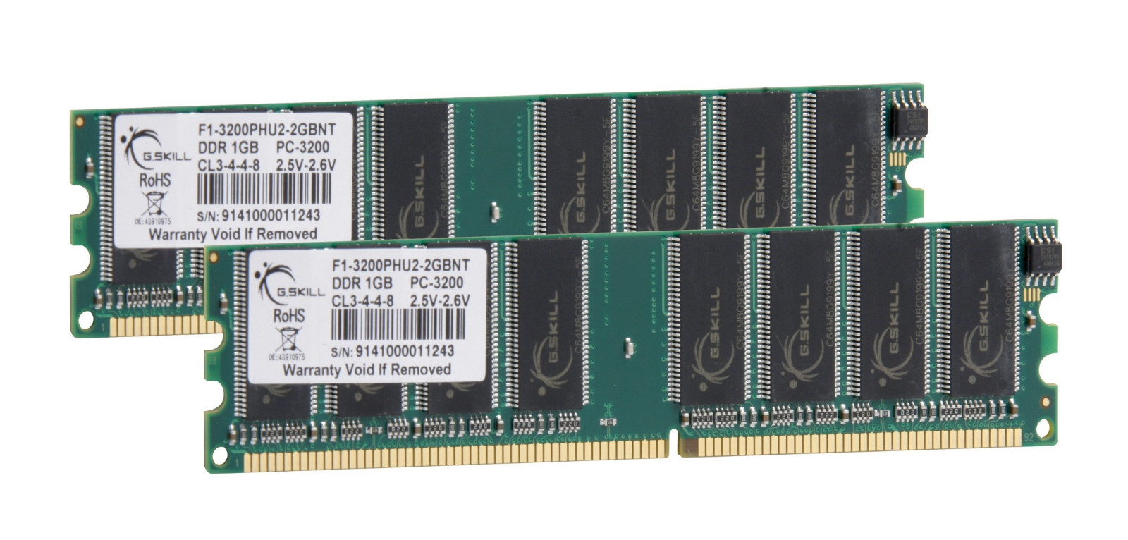G.SKILL 2GB DDR SDRAM 400MHz CL3-4-4-8 DIMM 184 Pin Dual Channel + NEW in Original Box