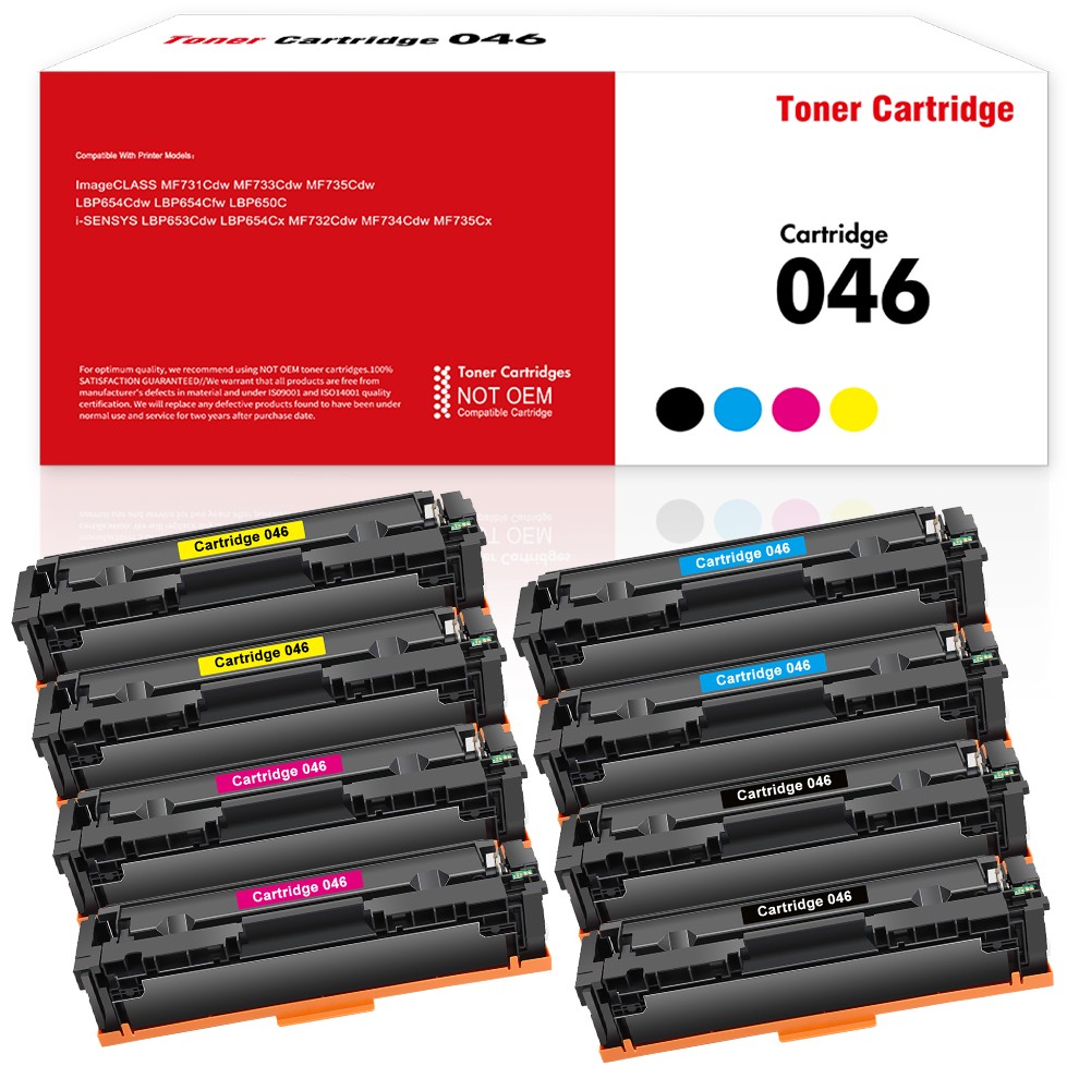 8PK 046 Toner Cartridge Set CRG046 for Canon Color imageCLASS MF733cdw LBP654Cdw