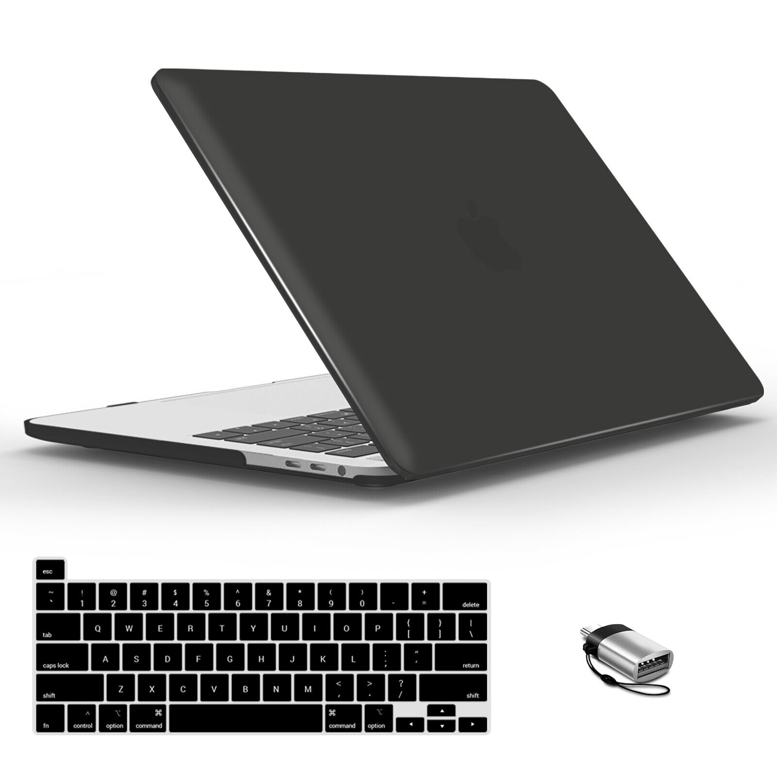 IBENZER Case for MacBook Air/Pro 13 15 16 inch w/ KeyboardCover + Type-C Adapter