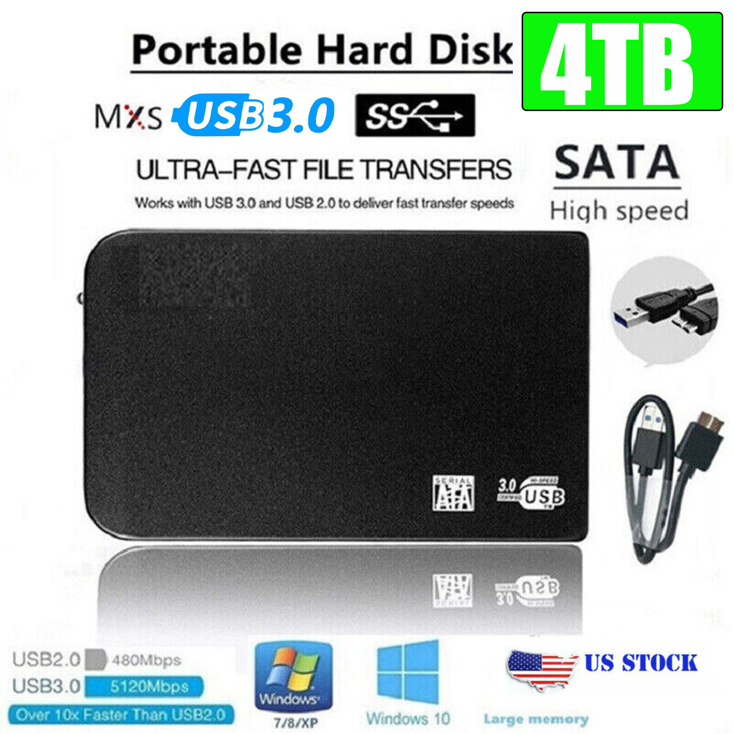 USB 3.0 4TB Mobile Hard Disk Drive Disk High-speed Transmission Hard Disk Drive