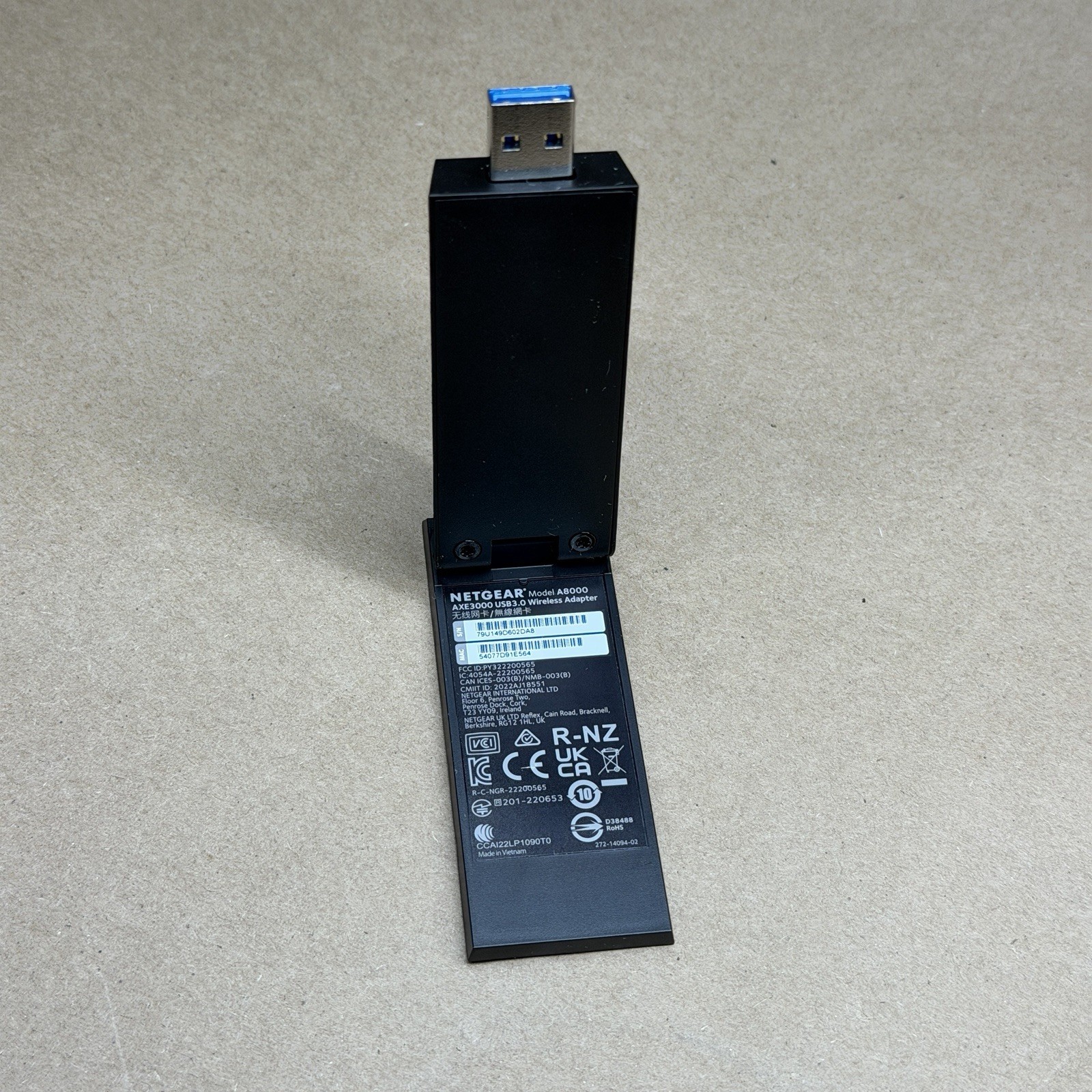 NETGEAR USB Wi-Fi Adapter A8000 Nighthawk AXE3000 6E USB 3.0 No Cradle