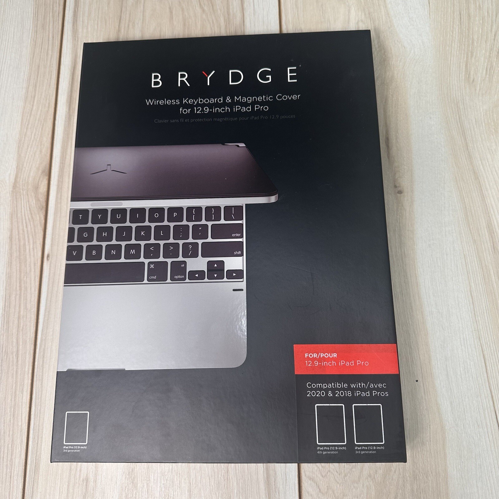 New Brydge 12.9 Pro iPad Wireless Bluetooth Keyboard w/ Backlit Keys - Silver 