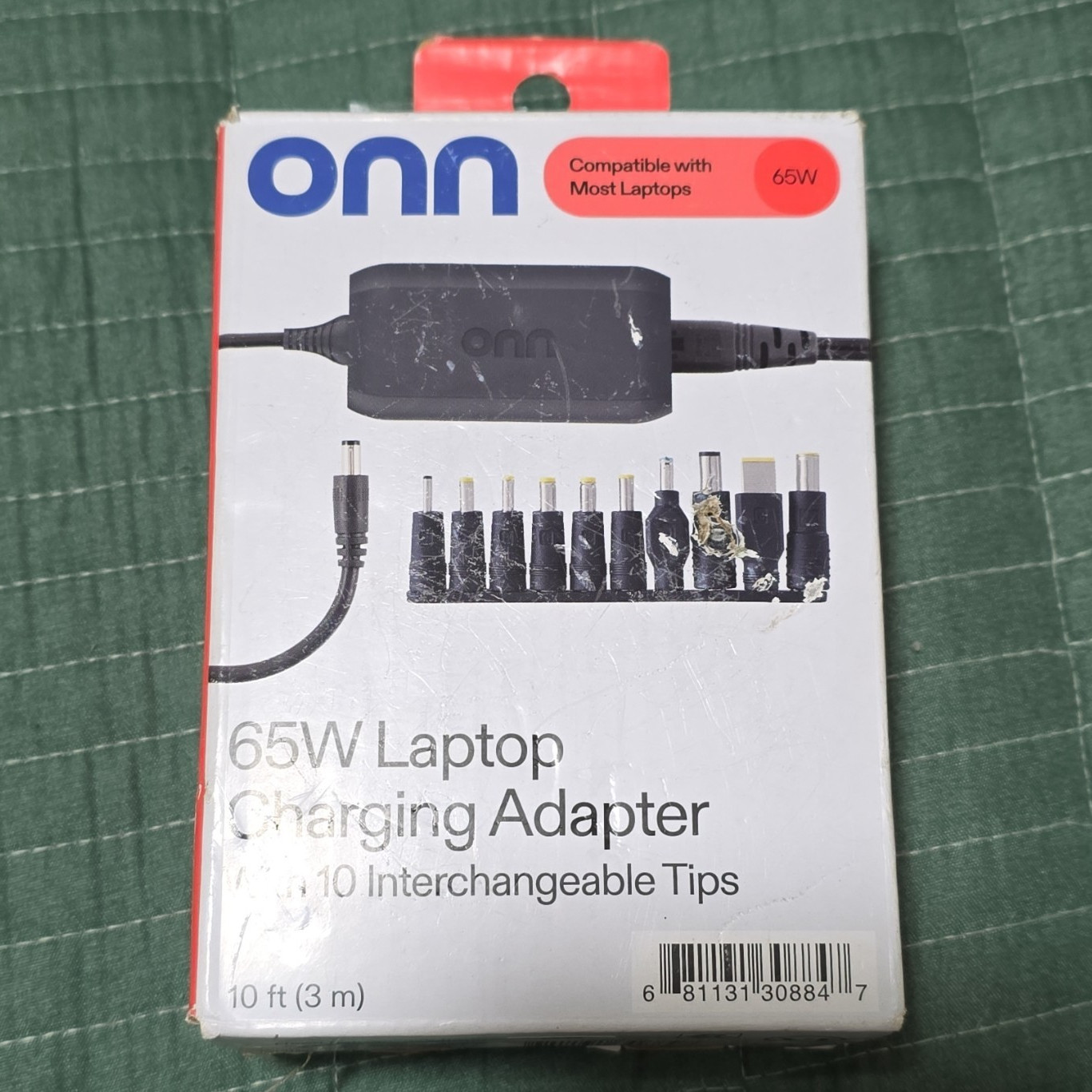 onn 65W Laptop Power Adapter 10 Interchangeable Tips 19V for Dell HP Lenovo