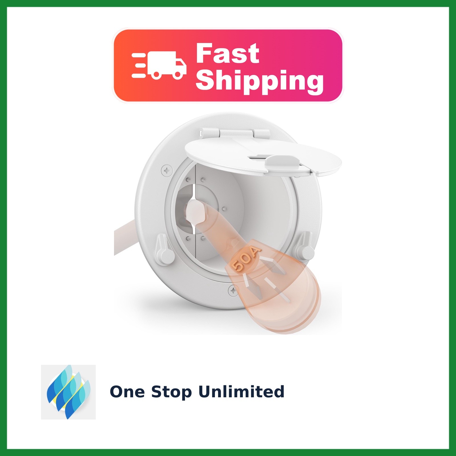 WanDwel Aluminum RV Power Cord Hatch Cover Rubber Cable Pass Through | Accept...