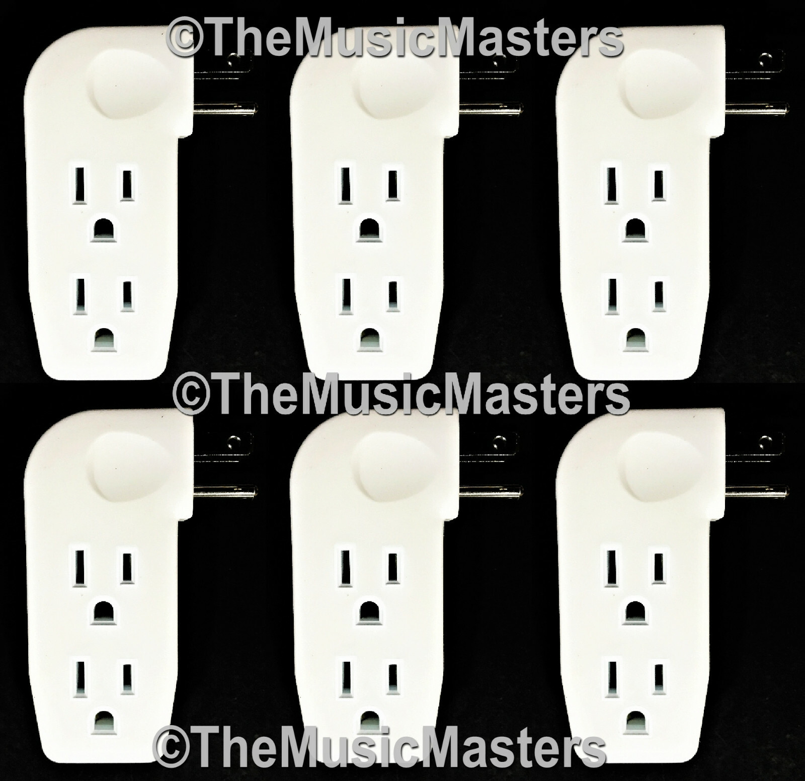 6X Triple 3 Outlet Grounded AC Wall Plug Power Splitter 3-Way Electrical Adapter