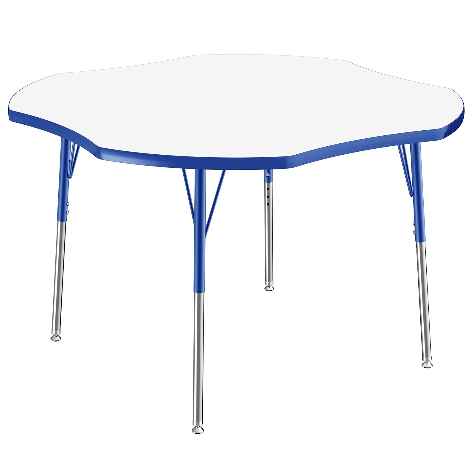Dry Erase Table 48 x Clover Swivel Glide Legs Blue FDP 10233-DEBL