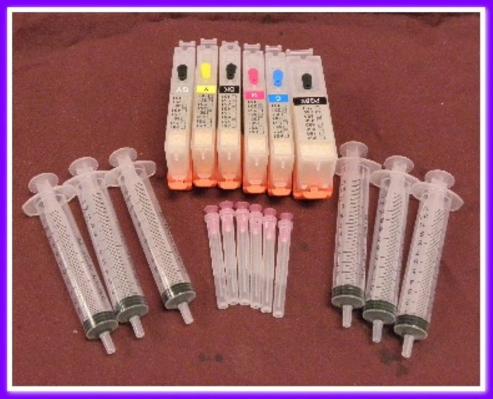 Canon Empty Refillable PGI 270, CLI 271 Cartridges 6 Color Set With Smart Chip