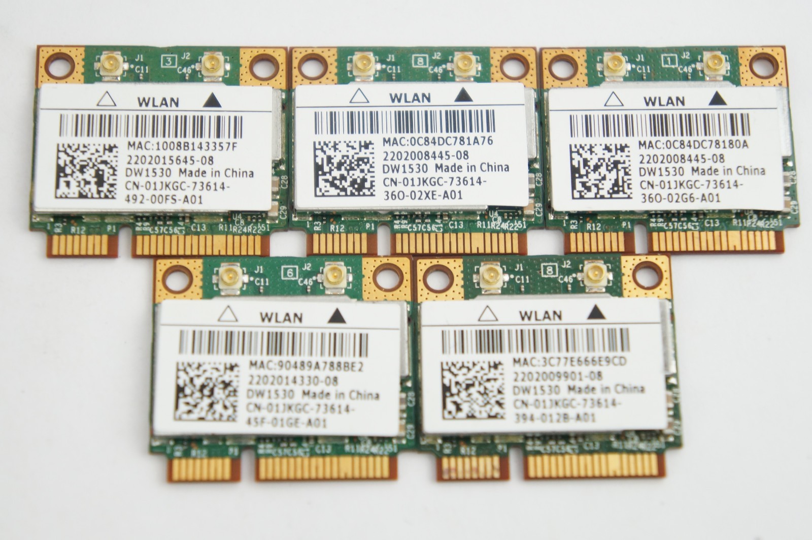 5pc Used Work Broadcom DW1530 Mini PCIe Express 802.11a/g/n Wireless Wifi Card