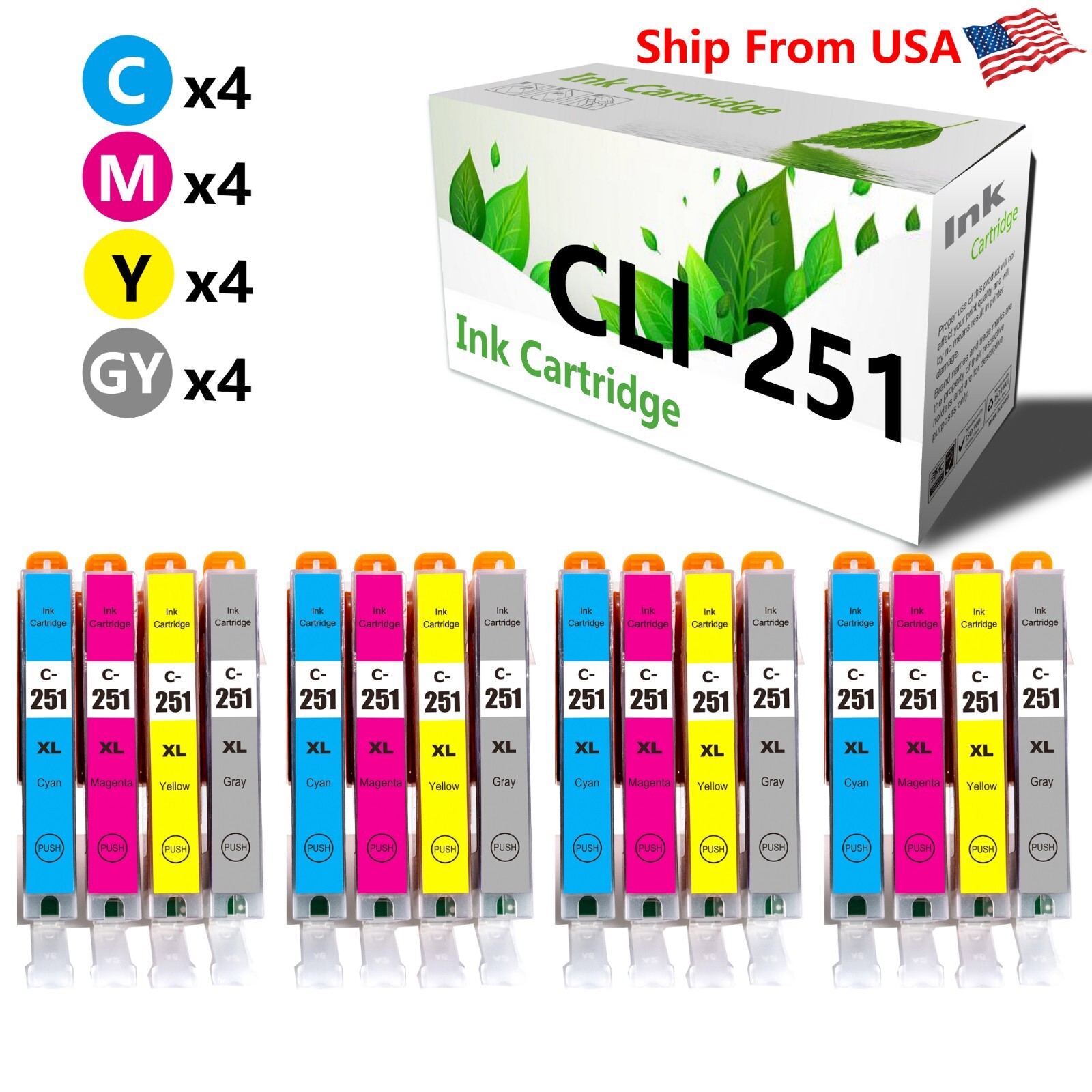 16PK CLI-251XL Ink Cartridge CLI251XL for PIXMA MG6320 Printer