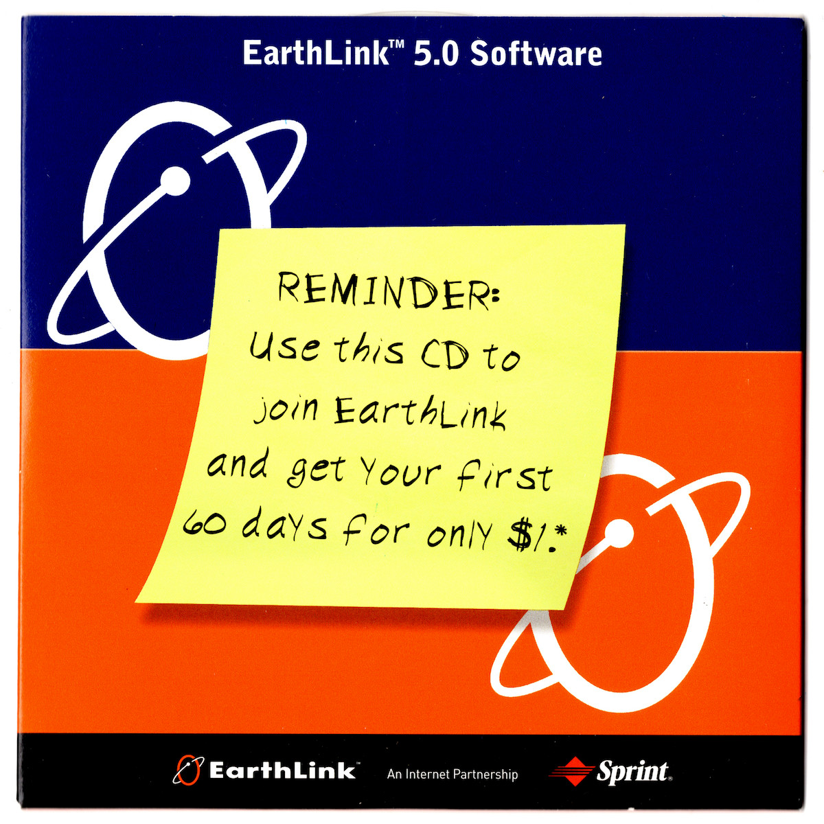 Vintage Rare 2000 EarthLink V5.0 CD-ROM, New in Sleeve