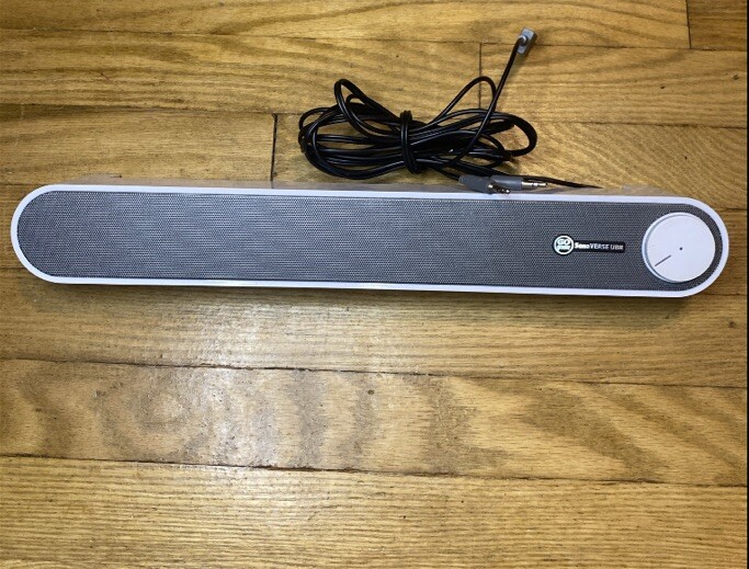 Go Groove SonaVerse UBR Computer Sound Bar Speaker (White) with Easy Access