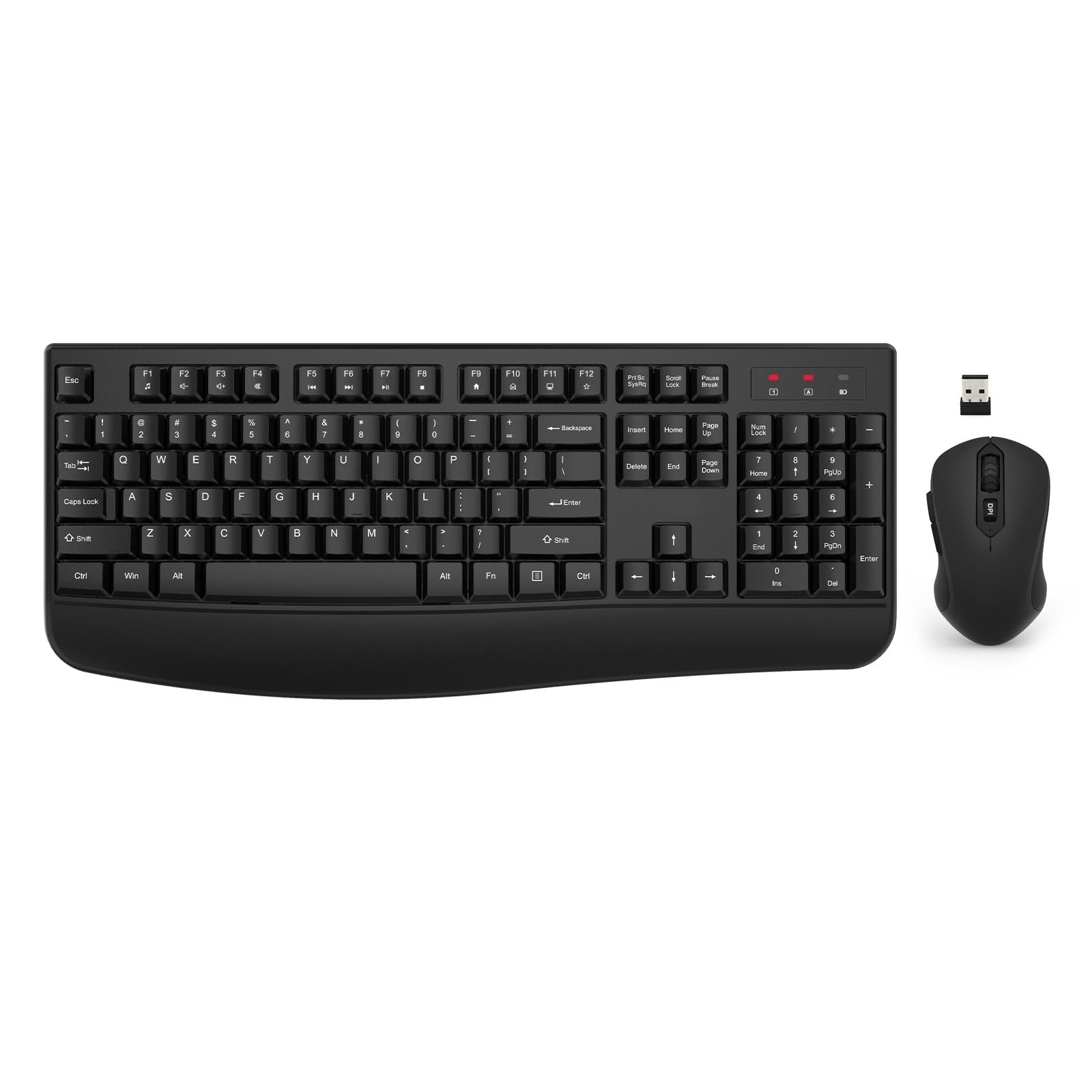Wireless Keyboard and Mouse Combo, EDJO 2.4G Full-Sized Ergonomic Computer Keybo