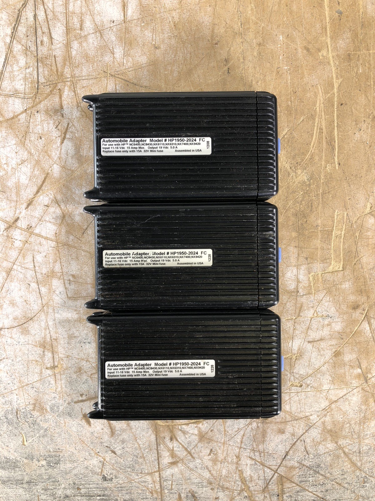 (LOT OF 3) LIND HP1950-2024 FC CAR POWER ADAPTER FOR HP