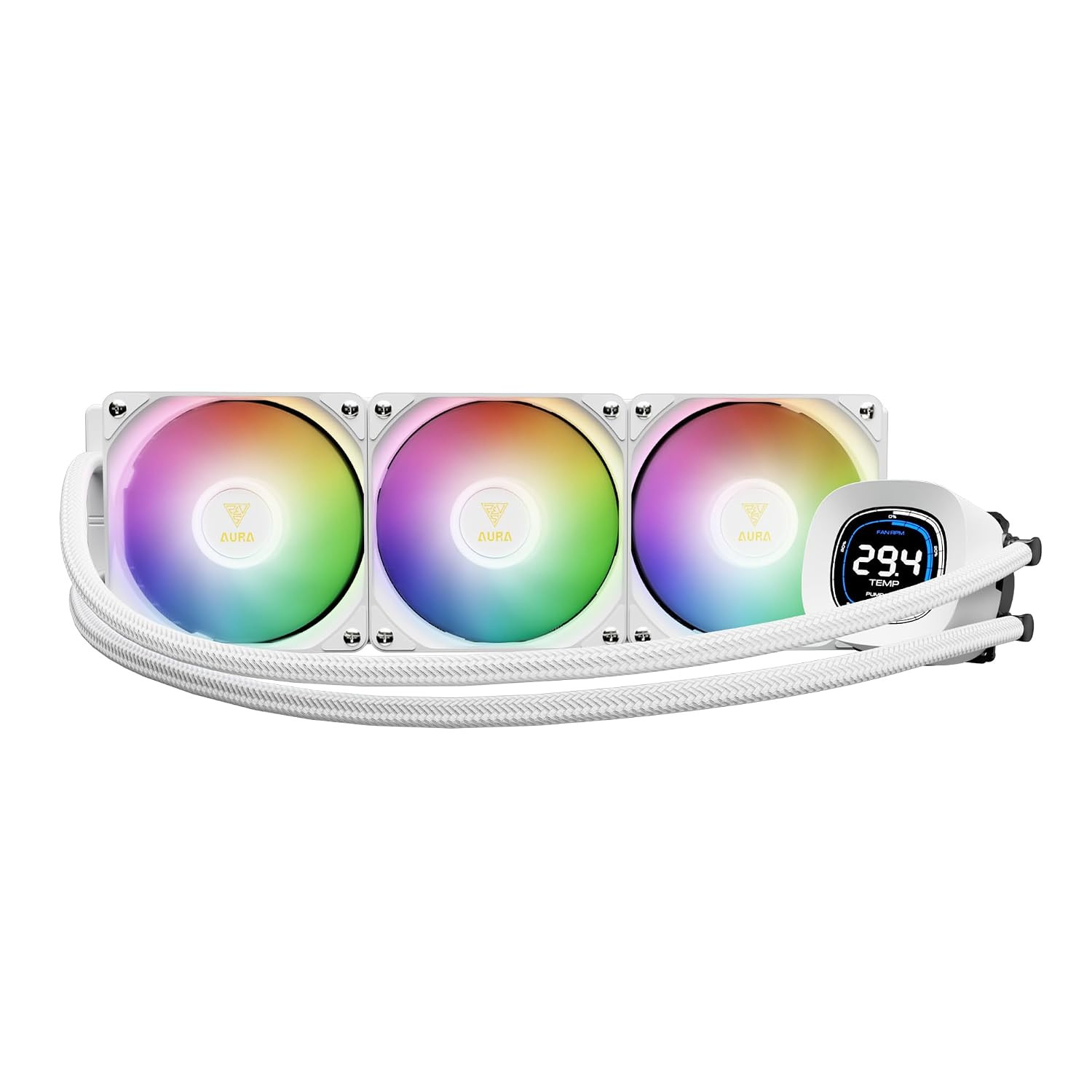 GAMDIAS Aura GL360 Digital WH AIO PC CPU Liquid Cooler