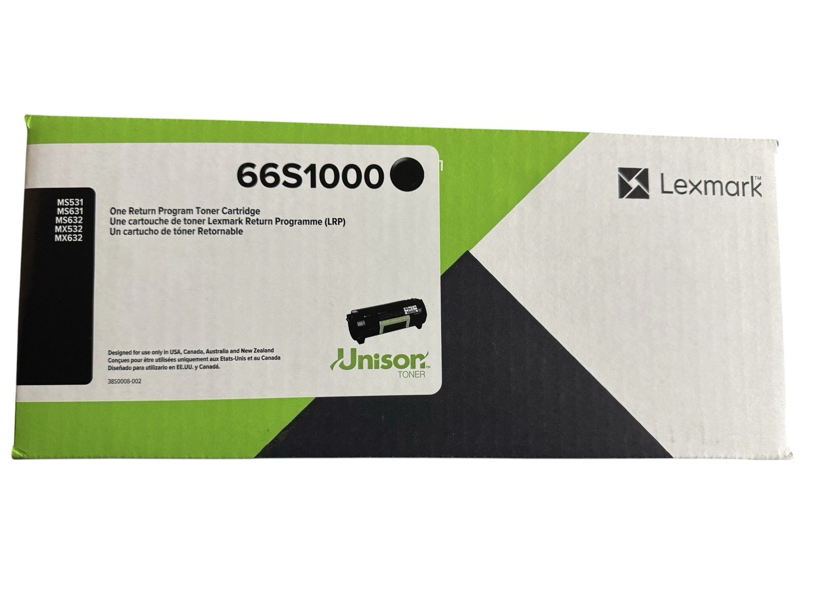 Lexmark 66S1000 OEM Laser Toner Cartridge  NEW Sealed Double Box Shipped
