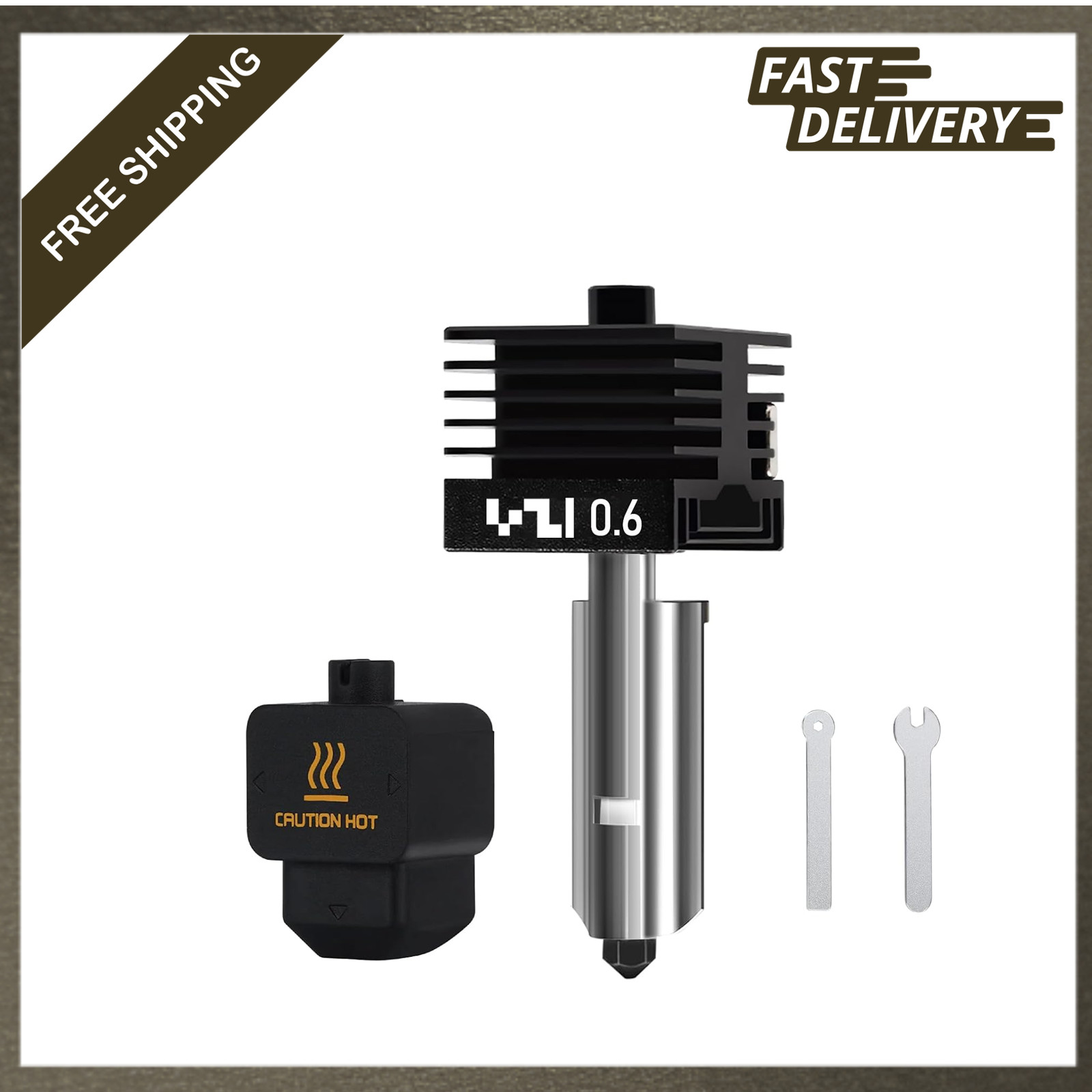 0.6mm Hardened Steel Hotend for Bambu Lab X2D P2S H2S H2D A1 Mini Removable