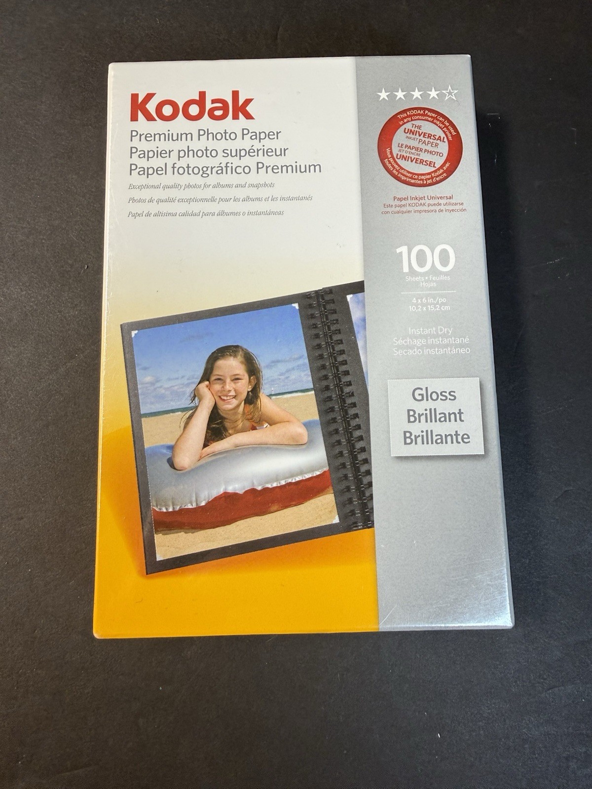 Kodak Glossy Photo Paper 4" x 6" 100 Count New Sealed
