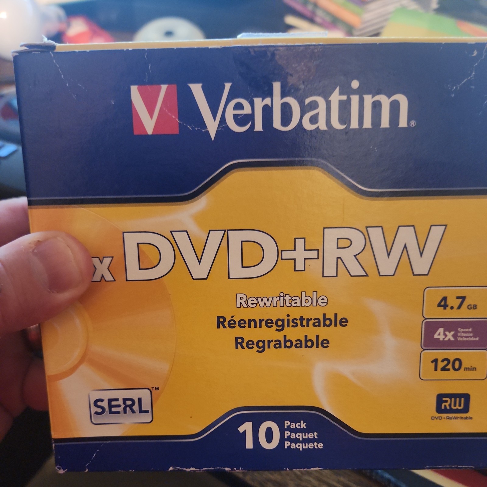 Verbatim 4x DVD+RW 4.7 GB (120 min) Rewritable Disks - 8-Pack - NEW IN BOX