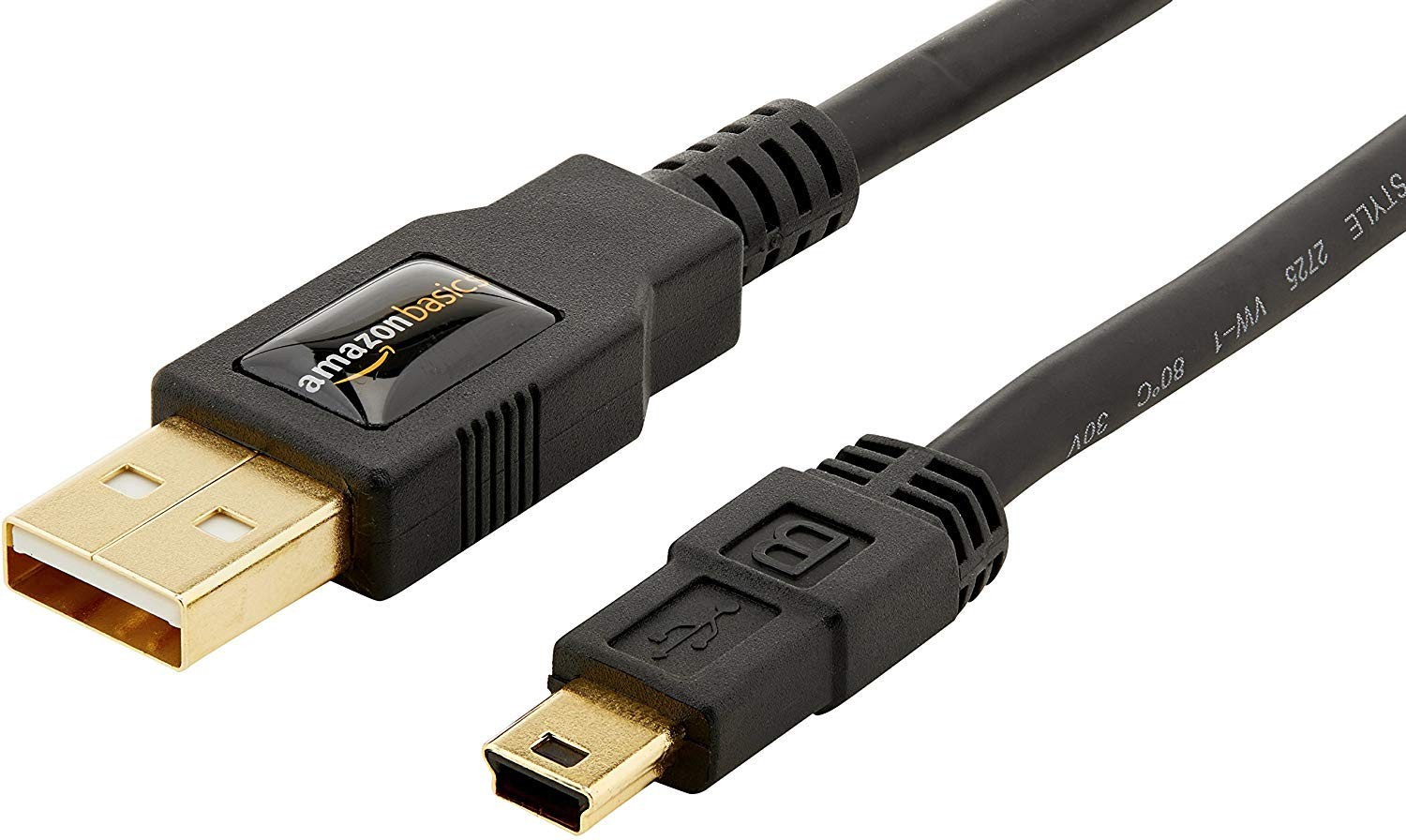 Amazon Basics USB-A to Mini USB 2.0 Cable, 480Mbps w/ Gold-Plated Plugs, 3 ft