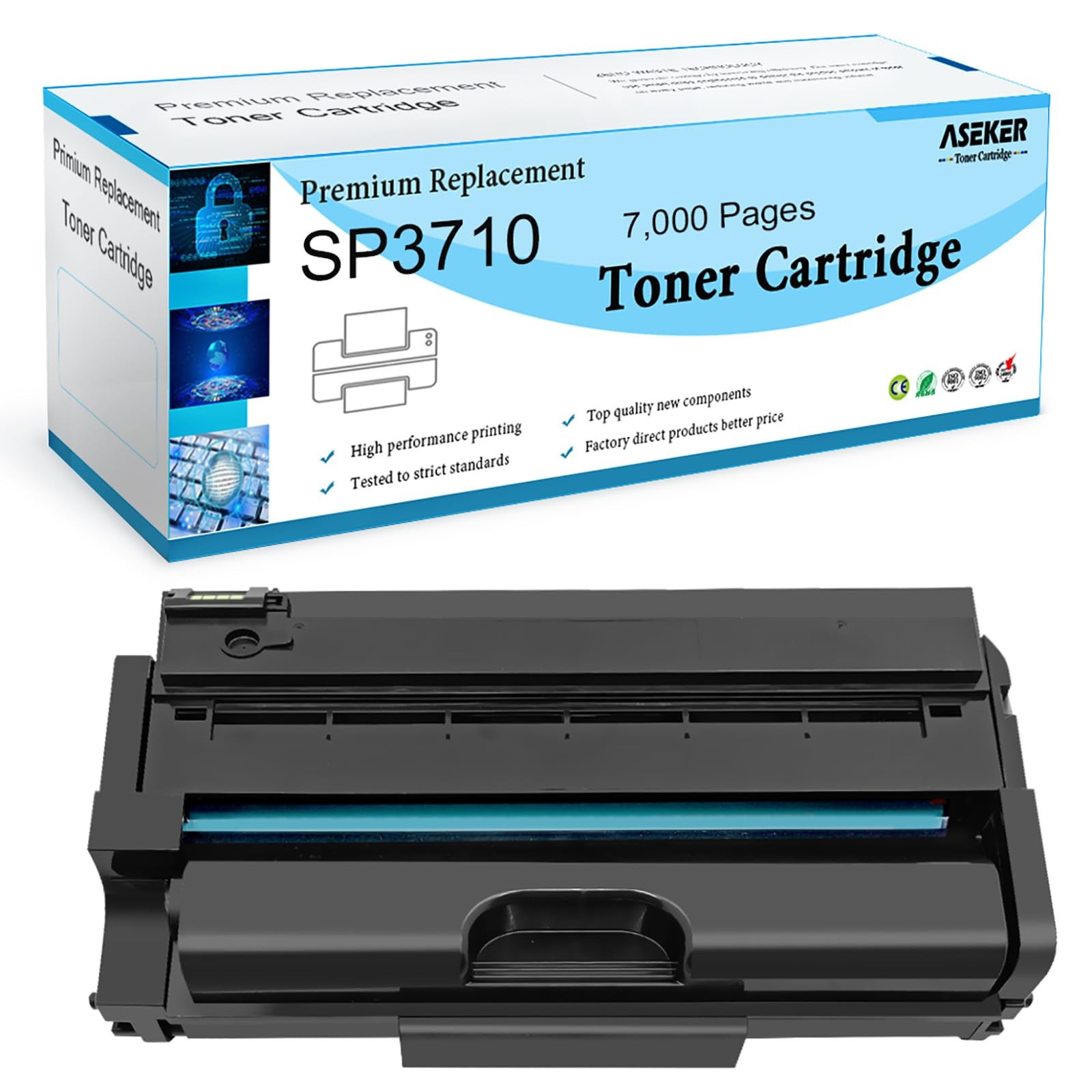 SP3710 Black Toner Cartridge for Ricoh SP 3710DN Printer