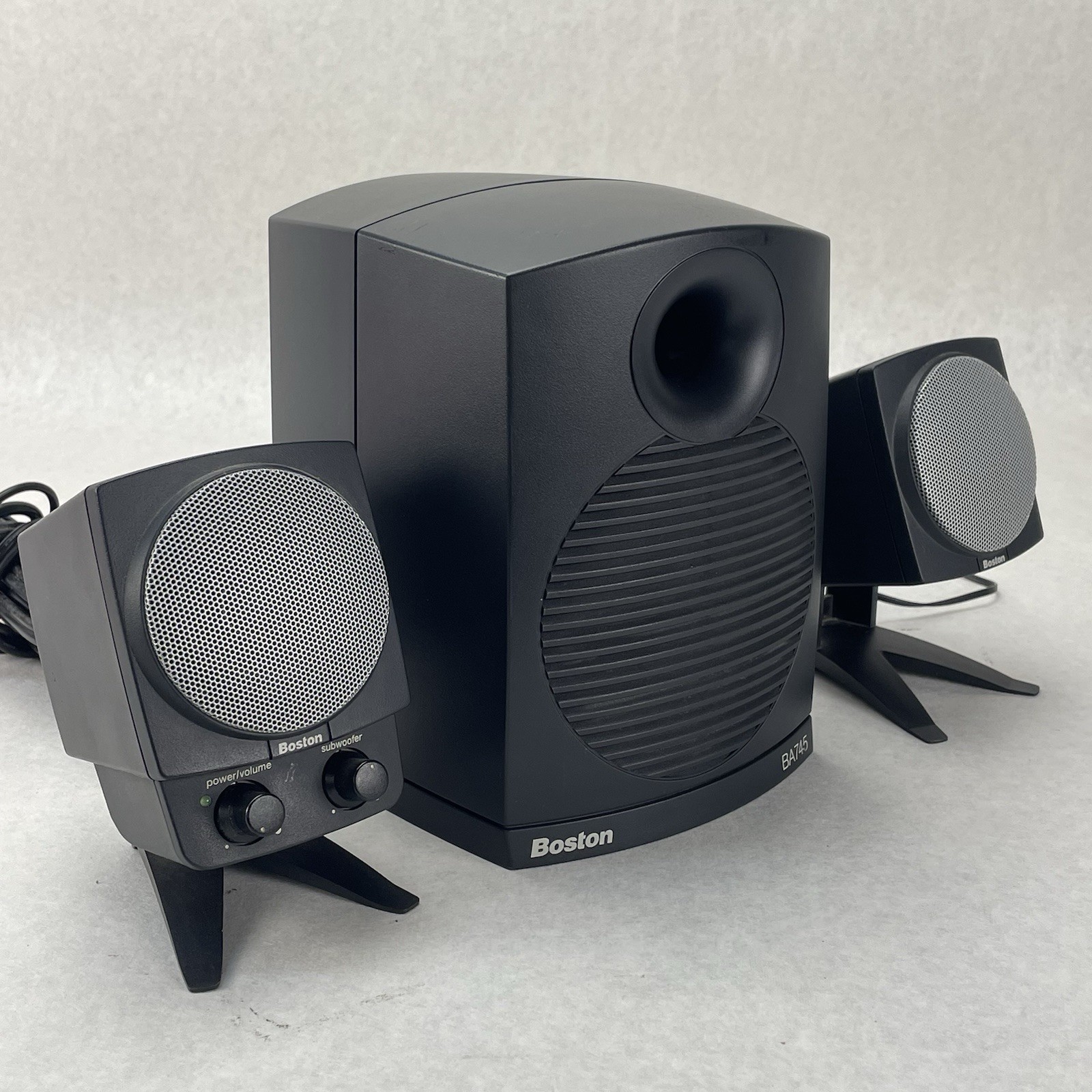Boston Acoustics BA745 Computer Speaker System Sub & 2 Satellites Tested