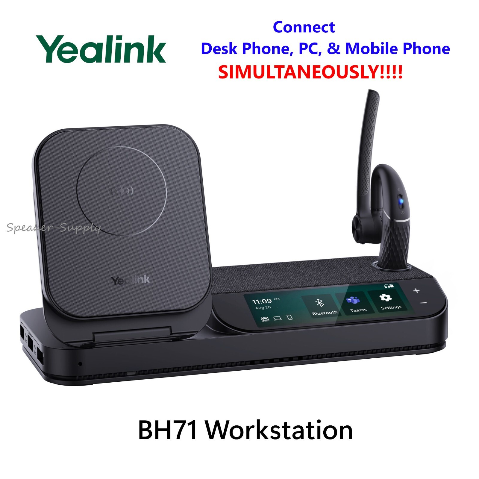 Yealink BH71 Workstation Bluetooth Wireless Headset System Ear Hook 1208653