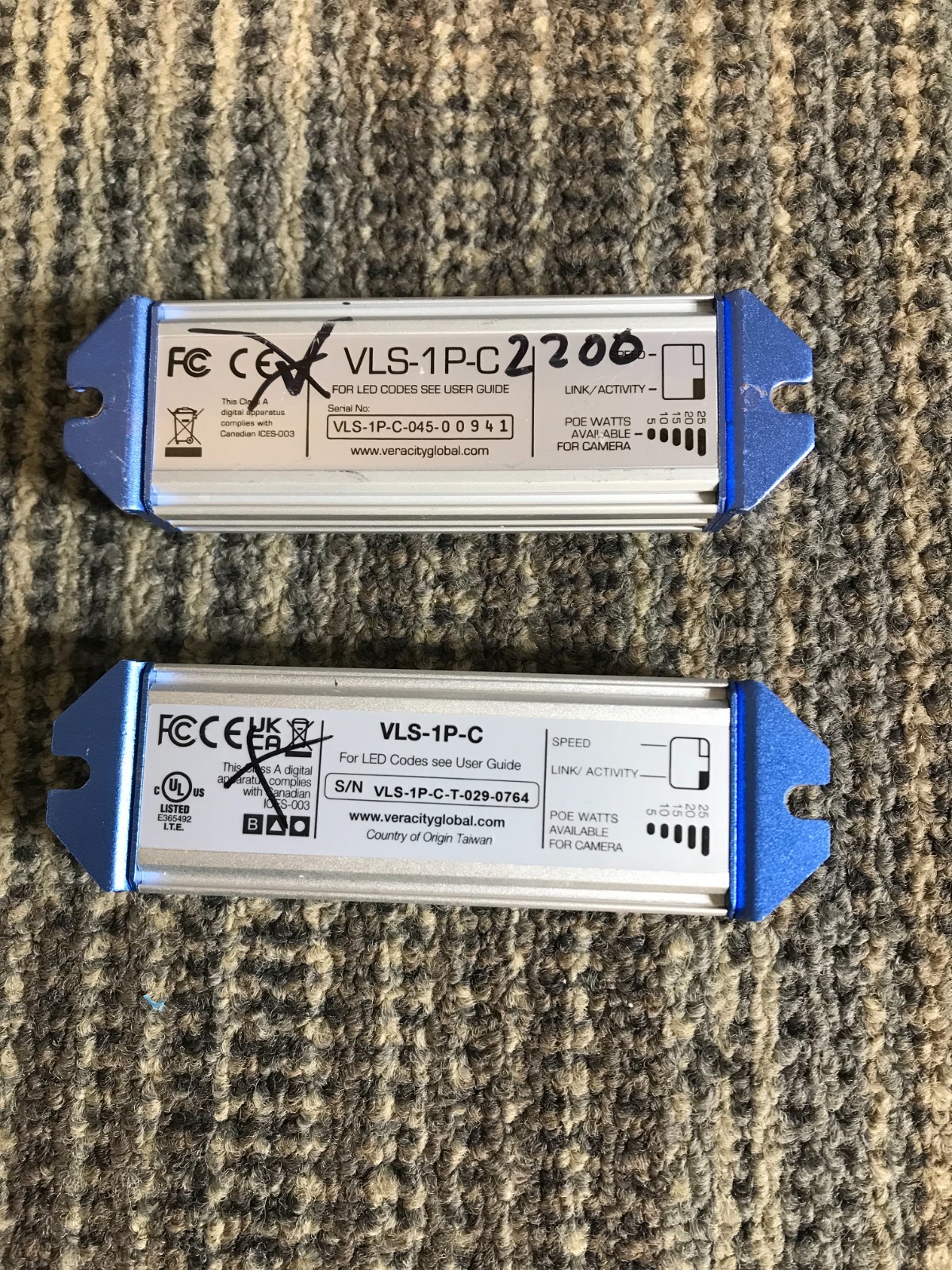 (LOT OF 2 ) Veracity VLS-1P-C Longspan Base Side Network*