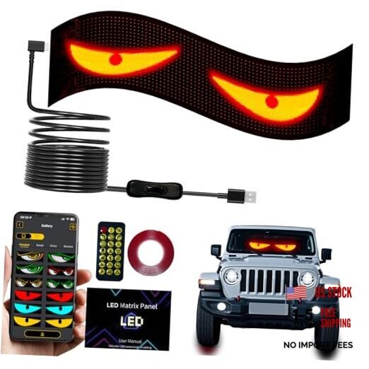 Devil Eyes Light for Cars,Colorful Eye Lamp Soft Screen,Car 1PCS/3.94*13.78