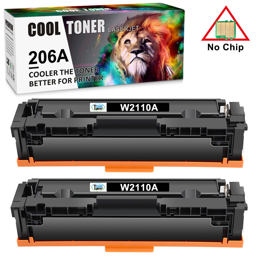 2PK Toner Cartridge For HP 206A W2110A LaserJet Pro M255dw MFP M283fdw No Chip