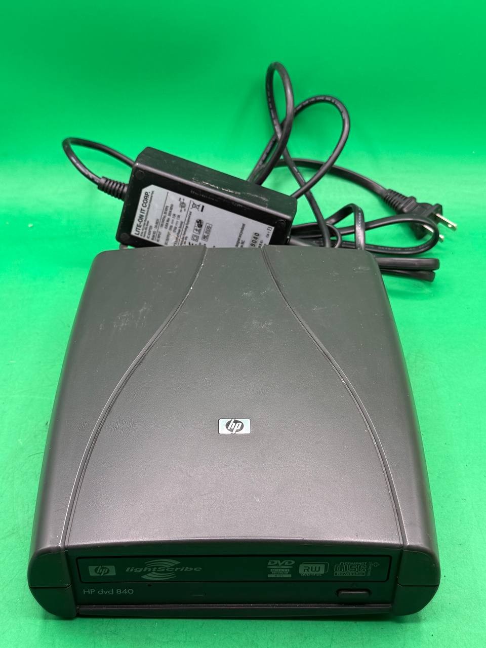 HP dvd840 LightScribe External Super Multi DVD Writer w/ Power Adapter RD
