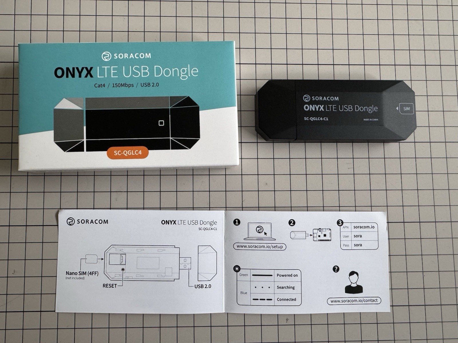 Soracom Onyx 4G USB Modem Dongle  LTE (Cat 4) Quectel EG25-G, SIM Slot.NEW.